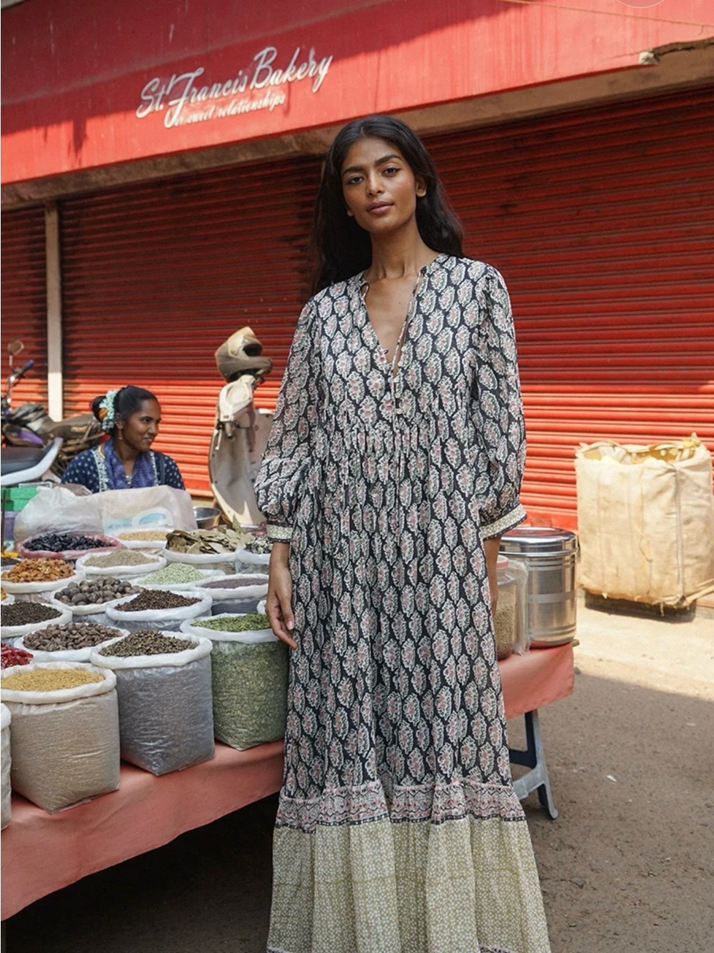 Daughters of India Bhoomi Maxi Dress- Onyx